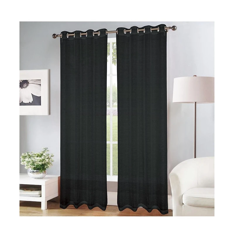 Olivia Gray Erica Doily Stripe Grommet Panel Pair - 54x90