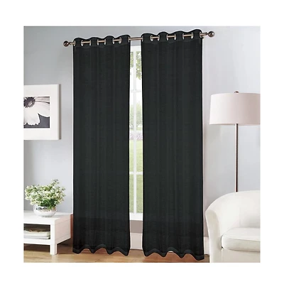 Olivia Gray Erica Doily Stripe Grommet Panel Pair - 54x90