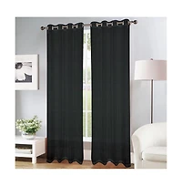 Olivia Gray Erica Doily Stripe Grommet Panel Pair - 54x90