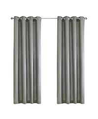Habitat 100% Polyester Milo Light Faux Linen Solid Filtering Grommet Curtain Panel 52" x 108" Grey