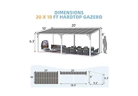 Aecojoy 20'x10' Wall Mounted Gazebos Pergola