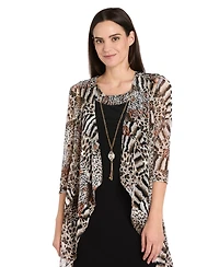 R & M Richards Women's 2-Piece 3/4-Sleeve Jacket with Necklace and Dress