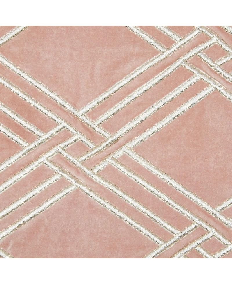 Mavis Rosewood Embroidered Velvet Throw Pillow