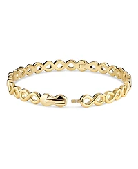 Devata Infinity Bangle Bracelet in Gold Plated Sterling Silver, Size Medium