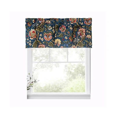 Ellis Curtain Regency Straight 3" Rod Pocket Valances for Windows 50" x 15" Navy