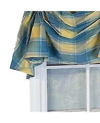 Rlf Home Duncaster 2-Scoop Celebration 100% Cotton with Fully Lined 3" Rod Pocket Valnance for Windows 45" x 18" Porcelain