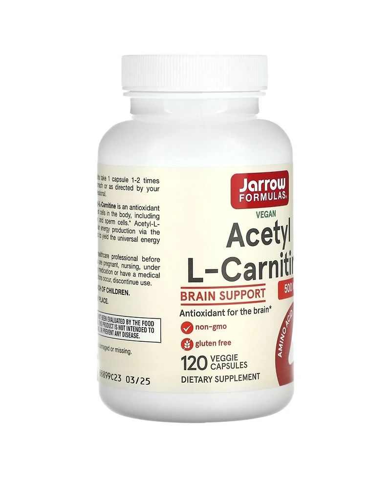 Jarrow Formulas Nutrition Acetyl L-Carnitine 500 mg