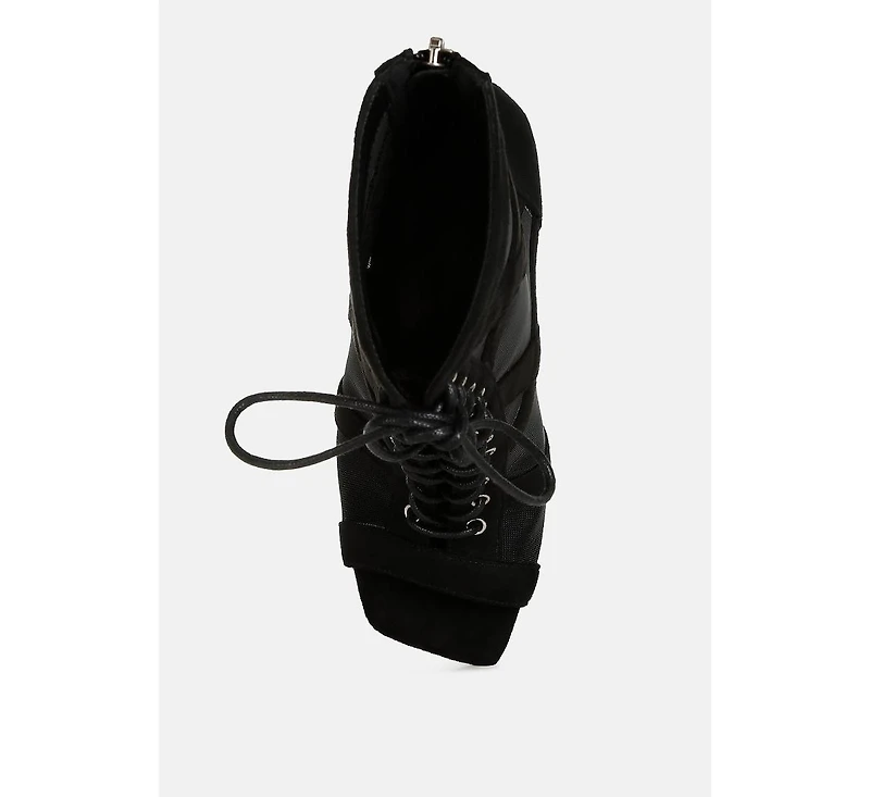 Anarki Mesh Lace-Up Ankle Boots