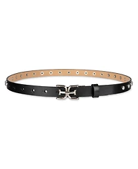 Sam Edelman Women's Ultra Skinny Double-e Logo Plaque Belt