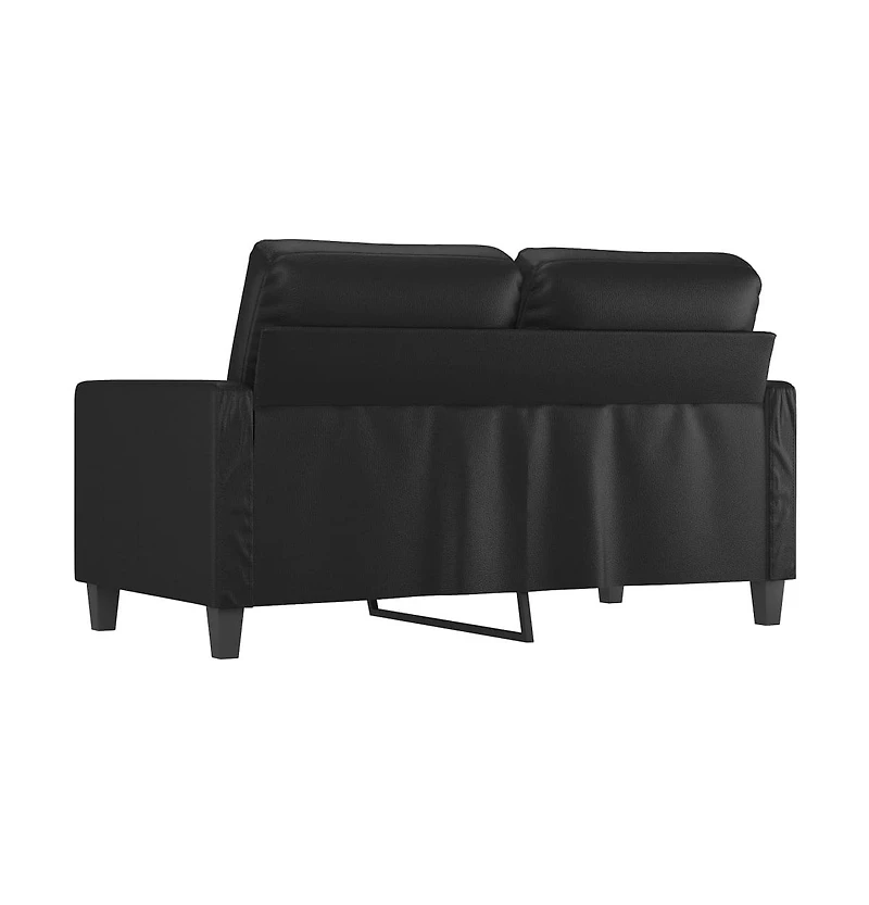 vidaXL 2-Seater Sofa Black 47.2" Faux Leather