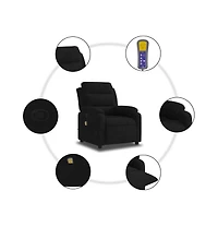 vidaXL Massage Recliner Chair Black Velvet