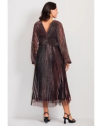 Avenue Women's Plus Pleated Plisse Dress