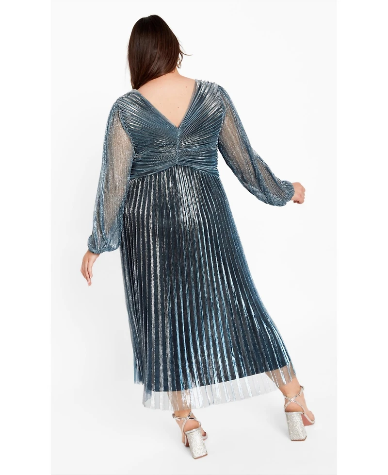 Avenue Women's Plus Pleated Plisse Dress