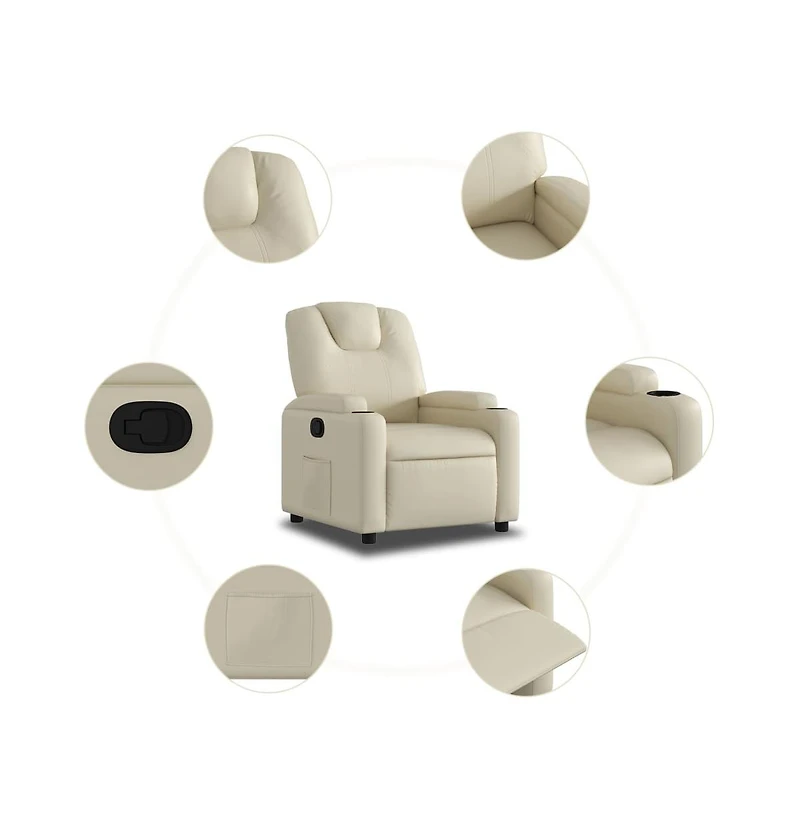 vidaXL Recliner Chair Gray Faux Leather