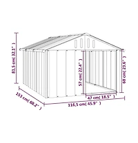 Dog House Anthracite 45.9"x60.2"x32.1" Galvanized Steel
