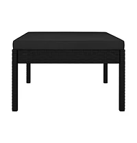 vidaXL 3 Piece Patio Lounge Set with Cushions Poly Rattan Black