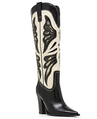 Steve Madden Women's Kaz Knee-High High-Heel Western Cowboy Boots
