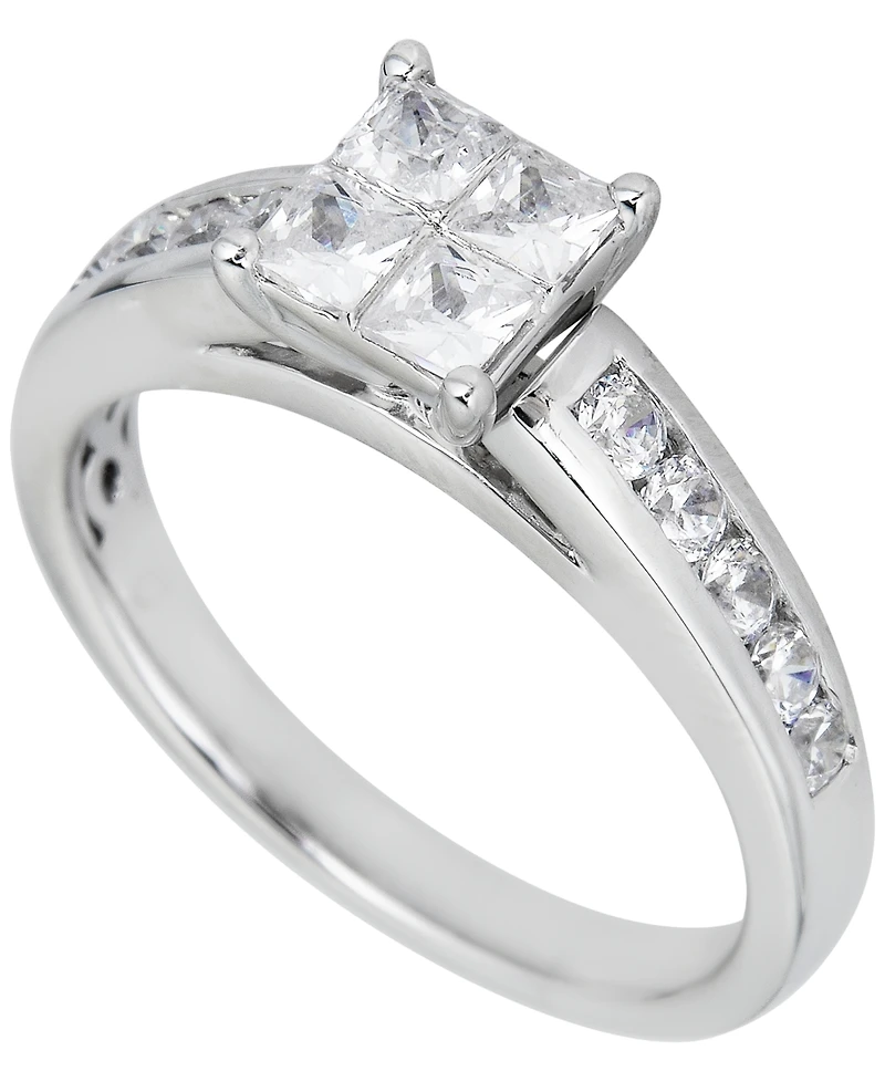 Macy's Diamond Princess Cut 3-Pc. Bridal Set (2 ct. t.w.) in 14k White Gold