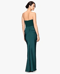 Betsy & Adam Petite Strapless Long Gown
