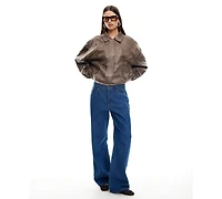 Lioness Women's Kenny Oxford Collared Bomber Jacket