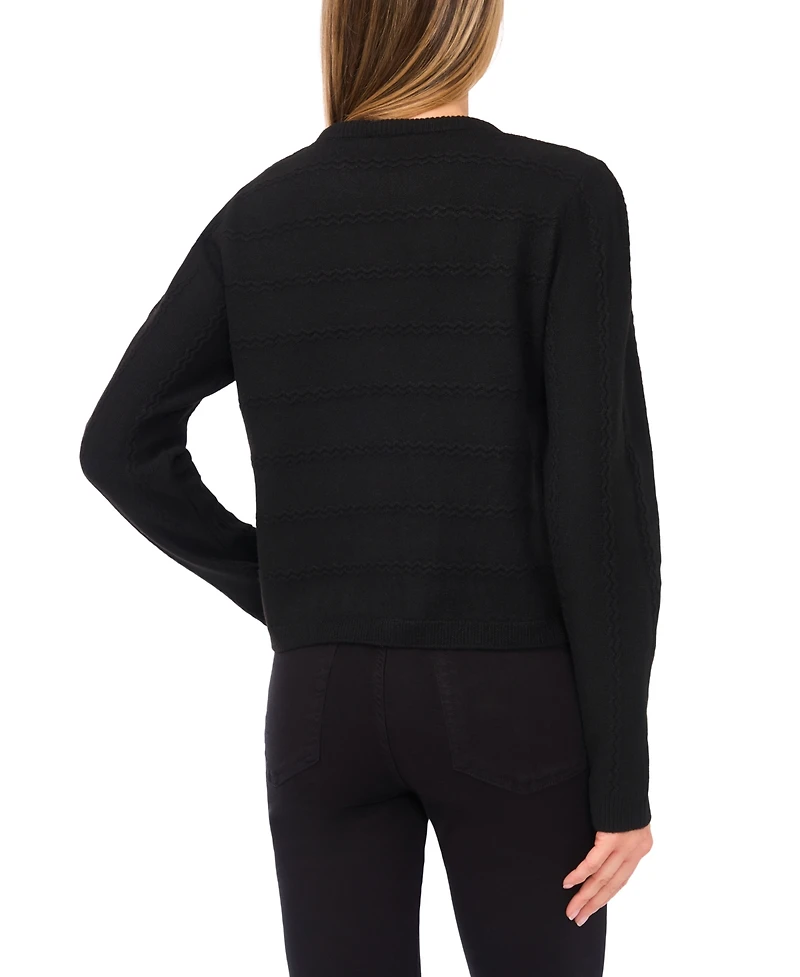 CeCe Women's Tie Scarf Long-Sleeve Cardigan Sweater