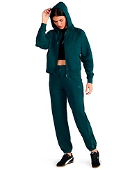 Puma Women's Elevated Satin Full-Zip Fleece Hoodie