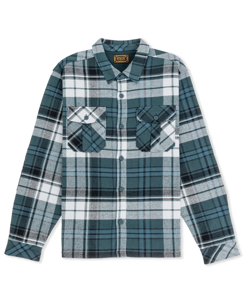Hurley Men's Santa Cruz Seaside Flannel Long Sleeve Shirt