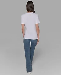 Karl Lagerfeld Paris Women's Floral Short-Sleeve T-Shirt