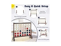 Giant 4-in-a-row Game Set Wooden Jumbo 4-to-Score with Carrying Bag