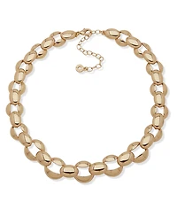 Anne Klein Gold-Tone Puff Dome Link Collar Necklace