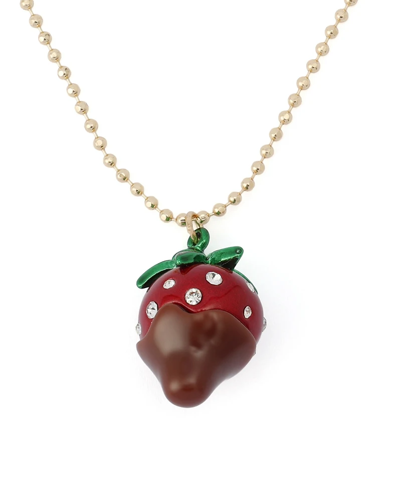 Betsey Johnson Faux Stone Love Spell Chocolate Strawberry Necklace Set