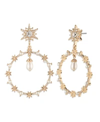 Marchesa Glass Stone and Imitation Pearl Star Orbital Earrings
