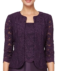 Alex Evenings Petite Lace Dress and Jacket