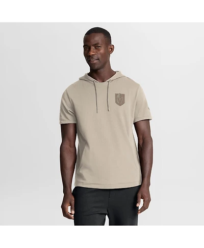Fanatics Men's Tan Vegas Golden Knights Authentic Pro Road Short Sleeve Hoodie