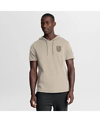 Fanatics Men's Tan Vegas Golden Knights Authentic Pro Road Short Sleeve Hoodie