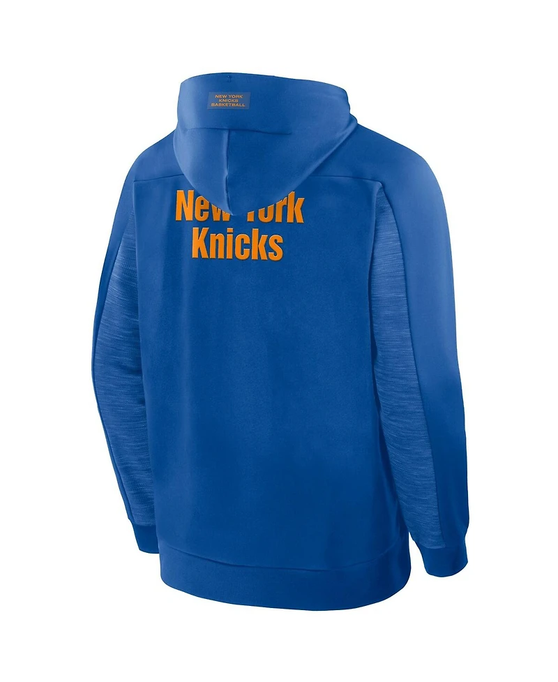 Fanatics Men's Blue New York Knicks Back Door Cut Play Defender Full-Zip Hoodie