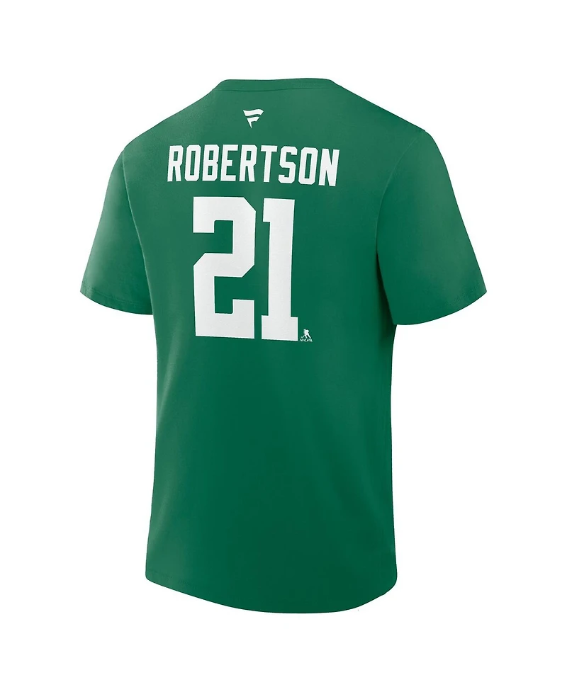 Fanatics Men's Jason Robertson Kelly Green Dallas Stars Authentic Stack Name Number T-Shirt