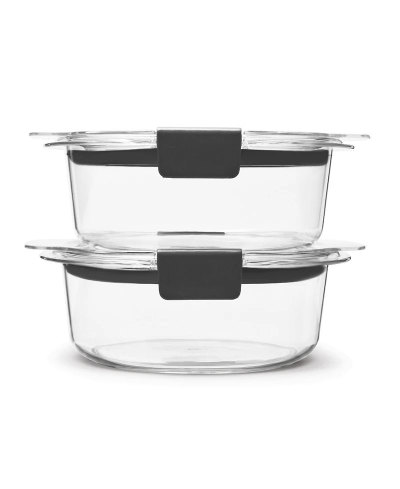 Rubbermaid Brilliance 2.17-Cup Round Leak Proof Food Storage Containers, 2-Pack