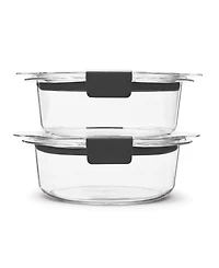 Rubbermaid Brilliance 2.17-Cup Round Leak Proof Food Storage Containers, 2-Pack