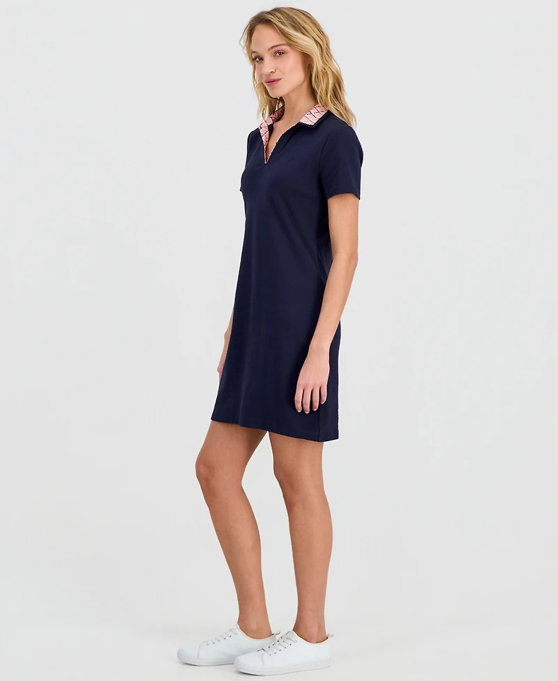Nautica Jeans Women's Cotton Double-Collar Polo Dress
