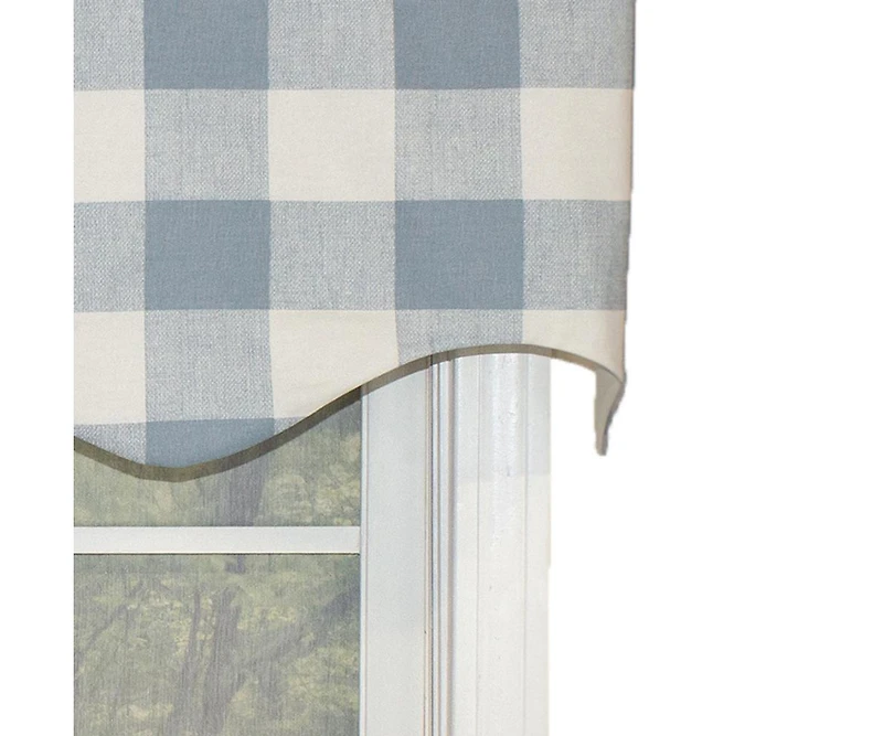 Rlf Home Grande Check Regal Style 3inch Rod Pocket Valance Curtains