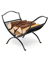 Sugift 19 Inch Folding Fireplace Log Rack with Convenient Handle