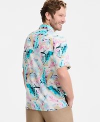 Club Room Men's Paint Palm Short-Sleeve Shirt, Macy's Exclusive