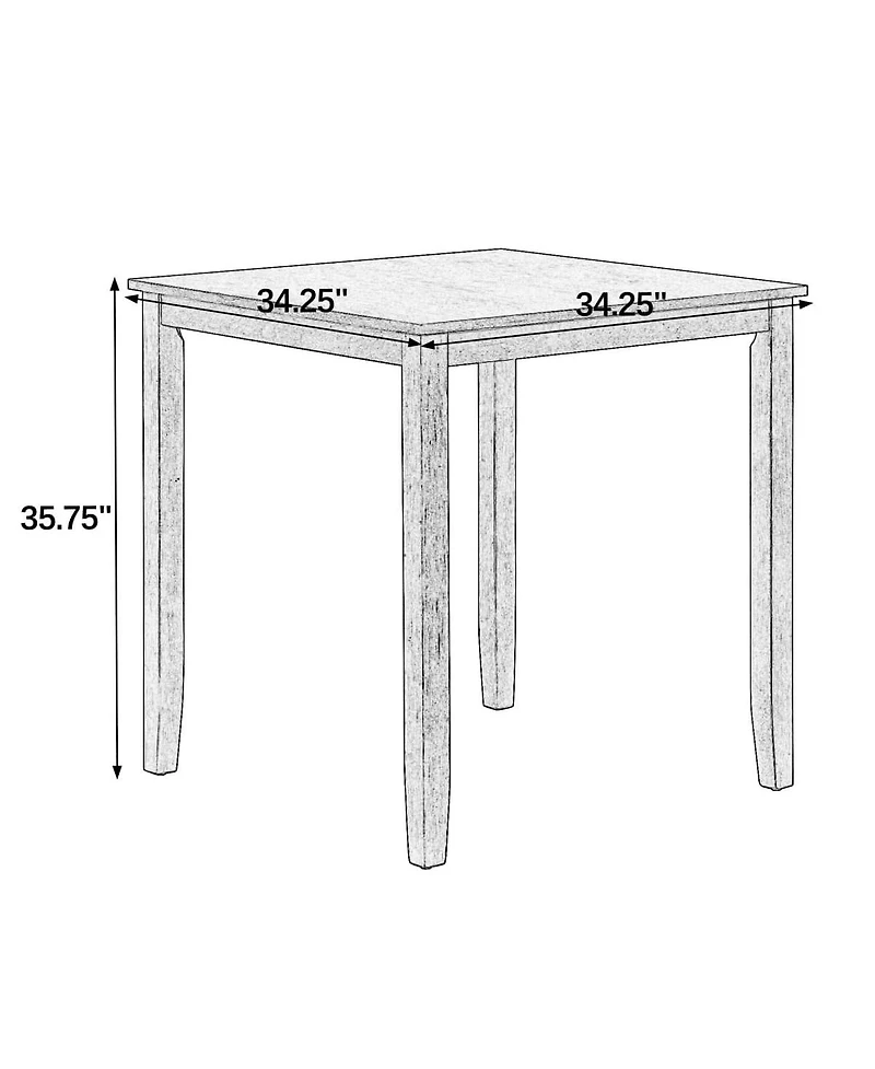 Maison Boucle 5-Piece Counter Height Dining Table and Chairs Set, Bar Table with Upholstered Stools for Kitchen or Apartment
