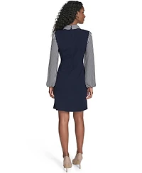 Tommy Hilfiger Petite Long-Sleeve Twofer Sheath Dress
