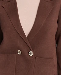 Tommy Hilfiger Women's Double Breasted Peak Lapel Sweater Jacket