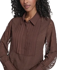 Tommy Hilfiger Women's Clip Dot Pleated Bib Top