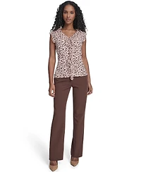 Tommy Hilfiger Women's Blossom Floral Mixed Media Ruffle Top