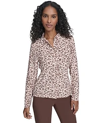 Tommy Hilfiger Women's Blossom Floral Knit Button Up Top