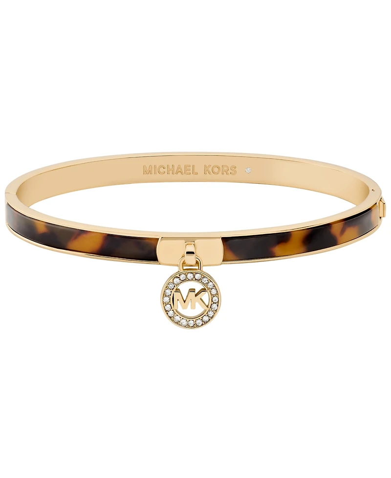 Michael Kors Tortoise Inlay Logo Bangle Bracelet